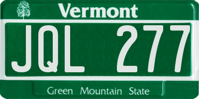VT license plate JQL277