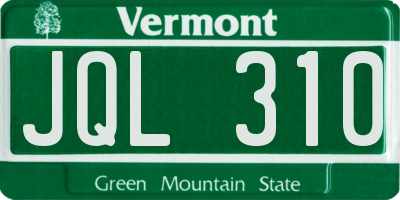 VT license plate JQL310