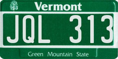 VT license plate JQL313
