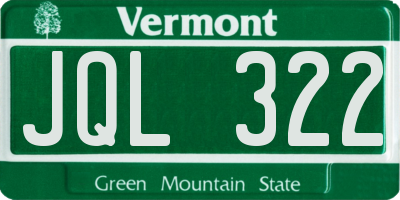 VT license plate JQL322