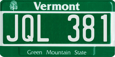 VT license plate JQL381