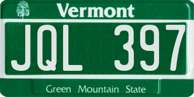 VT license plate JQL397