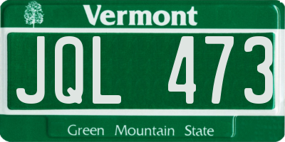 VT license plate JQL473