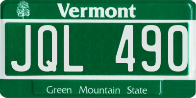 VT license plate JQL490