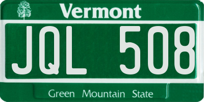 VT license plate JQL508