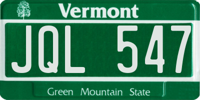 VT license plate JQL547
