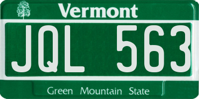 VT license plate JQL563