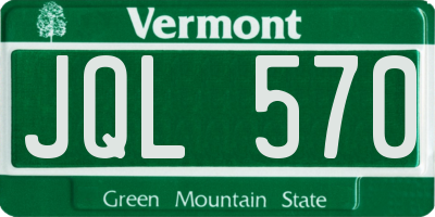 VT license plate JQL570