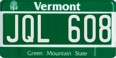 VT license plate JQL608