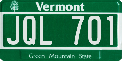 VT license plate JQL701