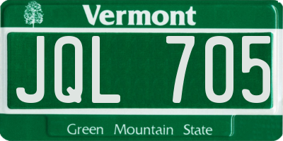 VT license plate JQL705