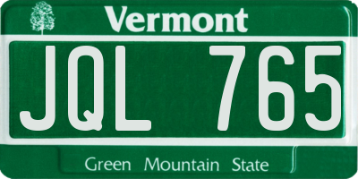 VT license plate JQL765