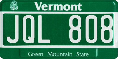 VT license plate JQL808