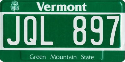 VT license plate JQL897