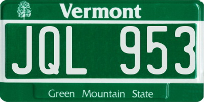 VT license plate JQL953