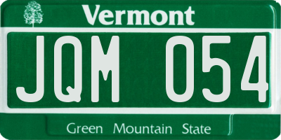 VT license plate JQM054