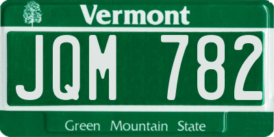 VT license plate JQM782
