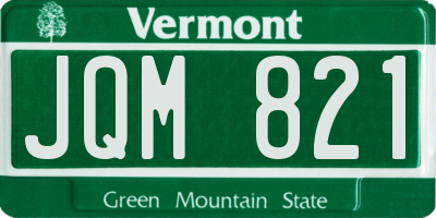 VT license plate JQM821