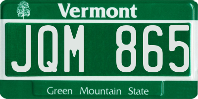 VT license plate JQM865
