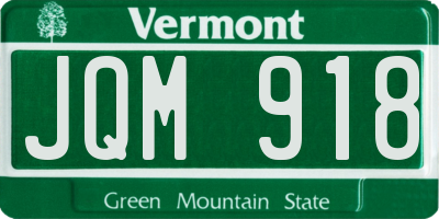 VT license plate JQM918