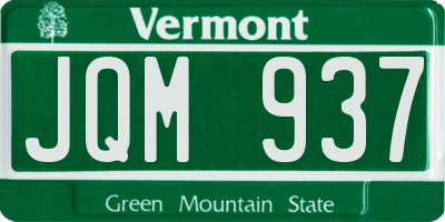 VT license plate JQM937