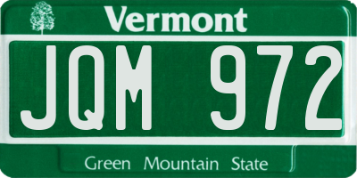 VT license plate JQM972