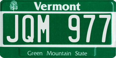 VT license plate JQM977