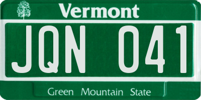VT license plate JQN041