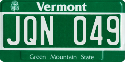 VT license plate JQN049
