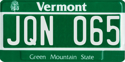 VT license plate JQN065