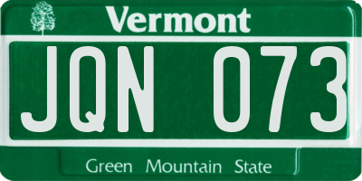 VT license plate JQN073