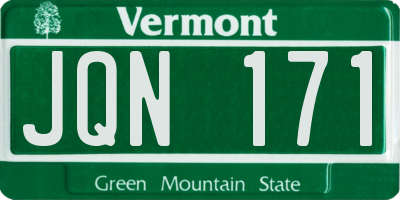 VT license plate JQN171