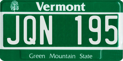 VT license plate JQN195