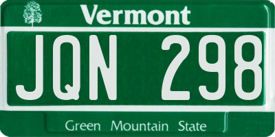 VT license plate JQN298
