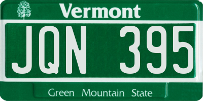 VT license plate JQN395