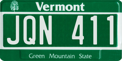 VT license plate JQN411
