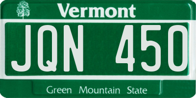 VT license plate JQN450
