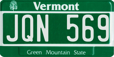 VT license plate JQN569
