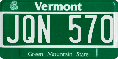 VT license plate JQN570