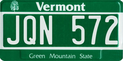 VT license plate JQN572