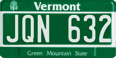 VT license plate JQN632