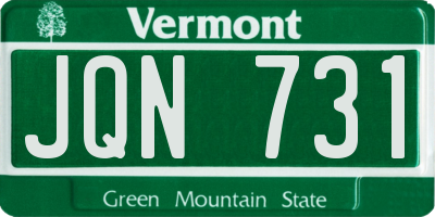 VT license plate JQN731