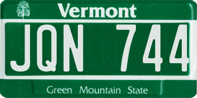 VT license plate JQN744