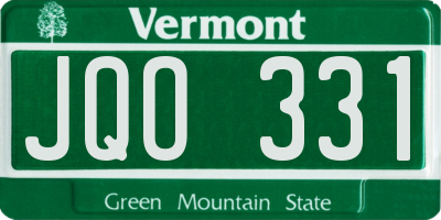 VT license plate JQO331