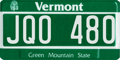 VT license plate JQO480