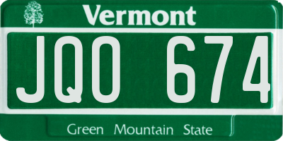 VT license plate JQO674