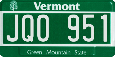 VT license plate JQO951