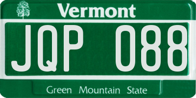 VT license plate JQP088