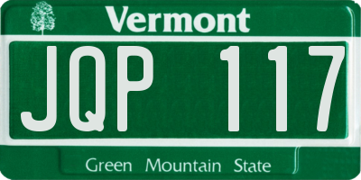 VT license plate JQP117