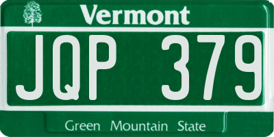 VT license plate JQP379